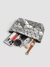 Geometric Metallic Crossbody Bag with Chain Strap - product photo 3