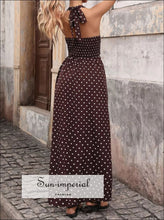 Halter Neck Polka Dot Maxi Dress Sun-Imperial United States