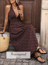 Halter Neck Polka Dot Maxi Dress Sun-Imperial United States