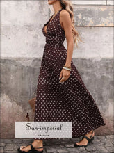 Halter Neck Polka Dot Maxi Dress Sun-Imperial United States