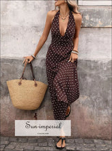Halter Neck Polka Dot Maxi Dress Sun-Imperial United States