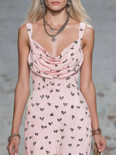 Heart Print Cowl Neck Midi Dress - Sun Imperial (photo 4)