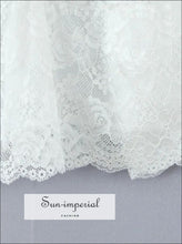 Hite Lace Semi-sheer Bow Laced A-line Midi Skirt – Holiday & Boho Style a-line skirt, boho elastic waist holiday lace skirt Sun-Imperial