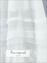 Hite Lace Semi-sheer Bow Laced A-line Midi Skirt – Holiday & Boho Style a-line skirt, boho elastic waist holiday lace skirt Sun-Imperial