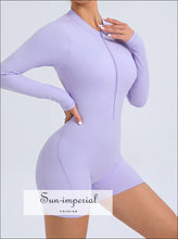 Hollowed-out Back Half-zipper Yoga Onesie – Women’s Backless One-piece Fitness Suit backless yoga onesie, fitness bodysuit women, gym