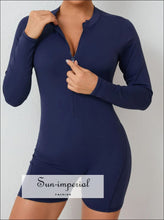 Hollowed-out Back Half-zipper Yoga Onesie – Women’s Backless One-piece Fitness Suit backless yoga onesie, fitness bodysuit women, gym