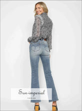 Blue Bootcut Jeans with Embroidered Back Pockets - Plus Sizes Available Denim, Jeans, Boutique Comfortable curve friendly jeans