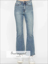 Blue Bootcut Jeans with Embroidered Back Pockets - Plus Sizes Available Denim, Jeans, Boutique Comfortable curve friendly jeans