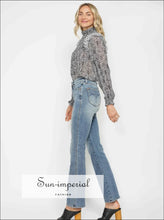 Blue Bootcut Jeans with Embroidered Back Pockets - Plus Sizes Available Denim, Jeans, Boutique Comfortable curve friendly jeans