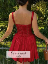 Lace Detail Up Back Mini Dress Sun-Imperial United States