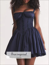 Lace Detail Up Back Mini Dress Sun-Imperial United States