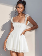 Lace Square Neck Cap Sleeve Mini Dress - Sun Imperial (photo 3)