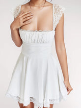 Lace Square Neck Cap Sleeve Mini Dress - Sun Imperial (photo 4)