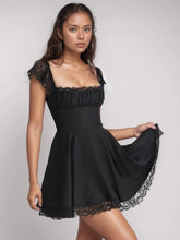 Lace Square Neck Cap Sleeve Mini Dress - Sun Imperial (photo 6)