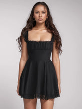 Lace Square Neck Cap Sleeve Mini Dress - Sun Imperial (photo 8)