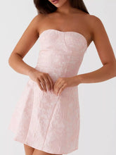 Lace-Up Jacquard Tube Mini Dress - Sun Imperial (photo 1)