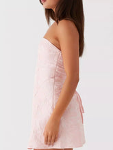 Lace-Up Jacquard Tube Mini Dress - Sun Imperial (photo 2)