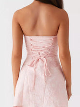 Lace-Up Jacquard Tube Mini Dress - Sun Imperial (photo 3)
