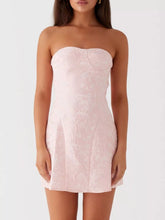 Lace-Up Jacquard Tube Mini Dress - Sun Imperial (photo 4)