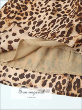 Leopard Print Chiffon Sling Mini Dress with Slash Necklin a line mini dress, backless boutique chiffon leopard print dress Sun-Imperial