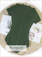 Women’s One-piece Surf Swimsuit – White Floral Long Sleeve Deep v one Piece active swimwear women, backless swimsuit beach swim suit long