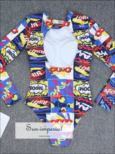 Women’s One-piece Surf Swimsuit – White Floral Long Sleeve Deep v one Piece active swimwear women, backless swimsuit beach swim suit long