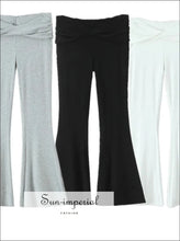 Low Waist Cross Bow Flare Pants for Women Stretch Slim Fit bell bottom pants, casual women everyday flare pants women, low waist