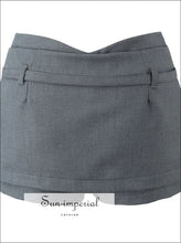 Low Waist Mini Skirt with Belt and Built-in Shorts built in shorts skirt, casual skirt women, everyday fitted mini low waist Sun-Imperial
