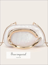 Luxury Acrylic Shell Box Evening Clutch – Wedding & Party Bag acrylic clutch, banquet box clutch purse, bridal accessories, handbag