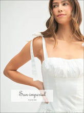 Shoulder Tie Corset Panel Mini Dress Ship from USA, Sun-Imperial United States