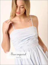 Ruched Detail Bubble Hem Mini Dress Dress, Ship from USA Sun-Imperial United States