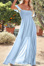 Off Shoulder Sheer Slit Maxi Dress - Sun Imperial (photo 3)