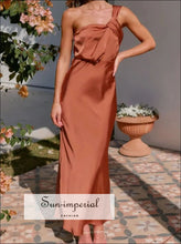 One Shoulder Sleeveless Maxi Dress Sun-Imperial United States