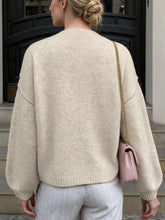Women's Open Front Drop Shoulder Cardigan, Relaxed Knit Layer - Sun Imperial (photo 6)