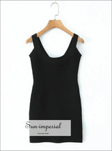 Orange & Pink Knitted Mini Sling Dress – Women’s Slim Sheath Tank bodycon tank dress, club knitted sling orange pink party dress