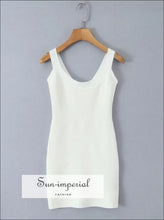 Orange & Pink Knitted Mini Sling Dress – Women’s Slim Sheath Tank bodycon tank dress, club knitted sling orange pink party dress