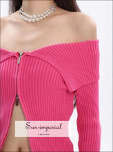 Oversized Dual Zipper Ribbed Cardigan - Sun Imperial (photo 3)