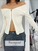 Oversized Dual Zipper Ribbed Cardigan - Sun Imperial (photo 5)