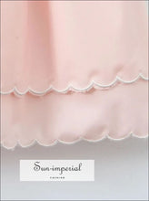 Pink Embroidered Corset-style Sling Mini Dress corset style dress, embroidered feminine mini lace up back layered hem dress Sun-Imperial