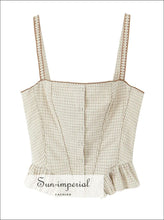 Plaid Cotton Tank Top & Ruffle Mini Skirt Set – Sleeveless Summer Two-piece Outfit Sun-Imperial United States