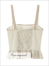 Plaid Cotton Tank Top & Ruffle Mini Skirt Set – Sleeveless Summer Two-piece Outfit Sun-Imperial United States