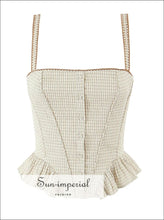 Plaid Cotton Tank Top & Ruffle Mini Skirt Set – Sleeveless Summer Two-piece Outfit Sun-Imperial United States