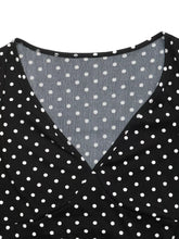 Polka Dot Long Sleeve Ruffle Hem Mini Dress - product photo 7