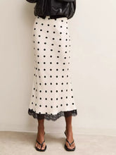 Polka Dot Midi Skirt with Lace Trim - product photo 1