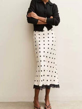 Polka Dot Midi Skirt with Lace Trim - product photo 2