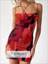Printed Bodycon Cami Dress Dress, Ship From Overseas Sun-Imperial United States