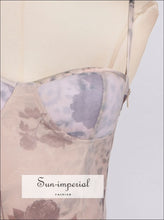 Printed Sweetheart Neck Bodycon Maxi Dress Sun-Imperial United States