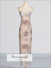 Printed Sweetheart Neck Bodycon Maxi Dress Sun-Imperial United States