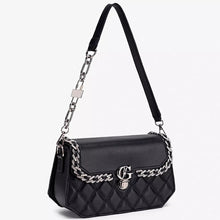 Quilted PU Leather Crossbody Bag with Rhinestone Decor - product photo 3