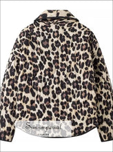 Women’s Leopard Oversized Long Sleeve Quilted Coat Sun-Imperial United States